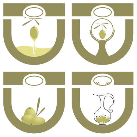 four labels for olive oilのイラスト素材