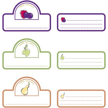 Labels front and back fruitsのイラスト素材