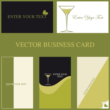 Set of five cards specific professional / Barmanのイラスト素材