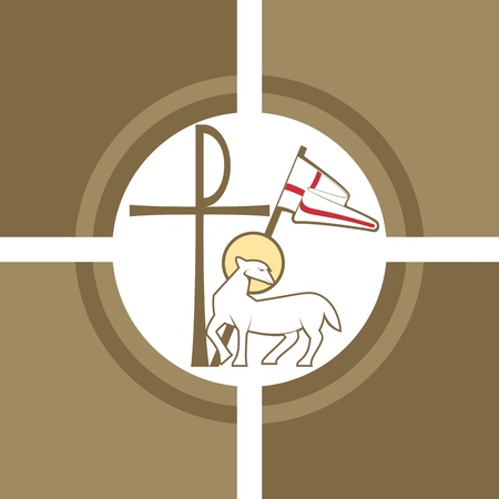 Religious icon depicting the lamb of peaceのイラスト素材