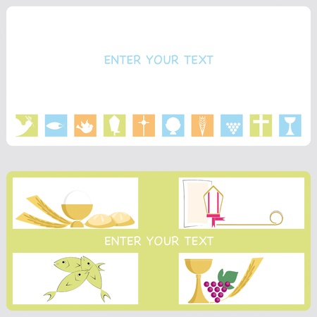 First Communion or Confirmation invitation cardのイラスト素材