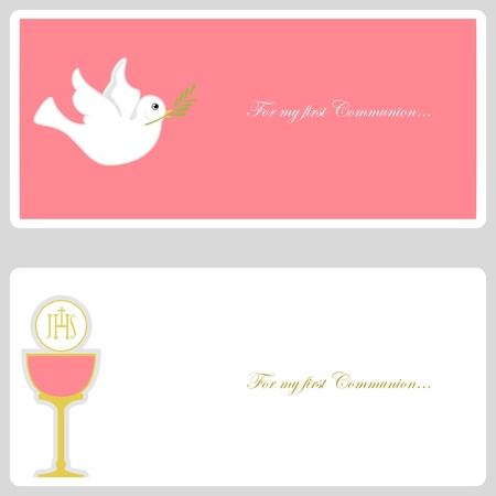 First Communion or Confirmation invitation cardのイラスト素材