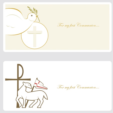 First Communion or Confirmation invitation cardのイラスト素材