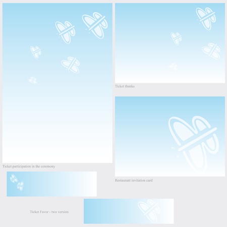 Business cards and letterheads with butterfliesのイラスト素材