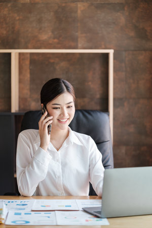Smart asian Woman working in the Office .の写真素材