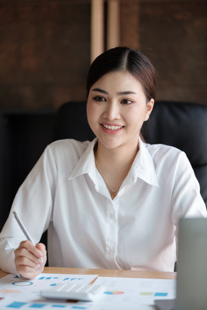 Smart asian Woman working in the Office .の写真素材