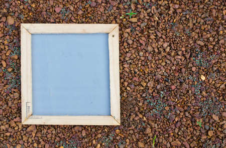 Notepad frame with nature background の写真素材
