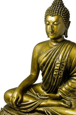 Isolated Buddha sculpture in meditation action の写真素材
