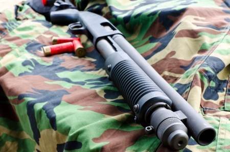Shotgun and bulletの写真素材