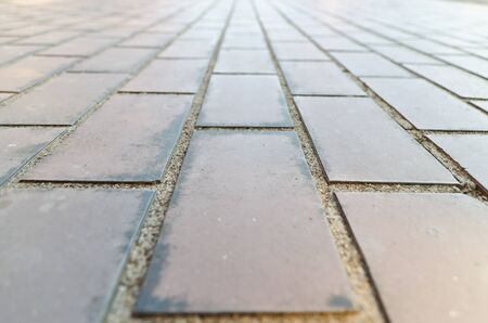 Old brown brick floorの写真素材