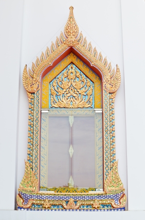 Temple window in buddish temple from Thailandの写真素材