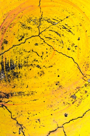 Damage yellow wall for backgroundの写真素材
