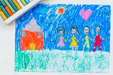 Kid drawingの写真素材