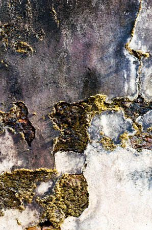 Closeup very old rusty cement wall for background