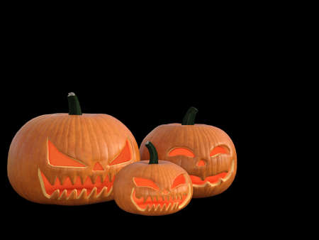3D Render : Halloween Pumpkinの写真素材