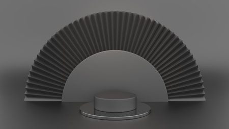 3D Render : Scene with 3D Abstract geometry shape background. podium platform mock up scene for display  product or object.の写真素材