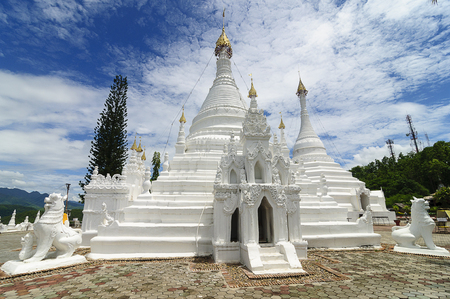 Wat Phra That Doi Kong Mu on a mountain top,Mae Hong Son,Northern Thailand.の写真素材