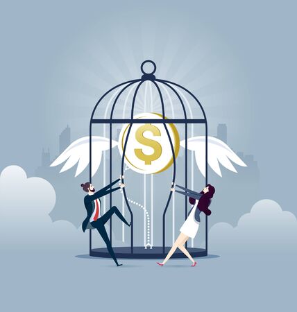 Set free money - Investment business Concept vector illustrationのイラスト素材
