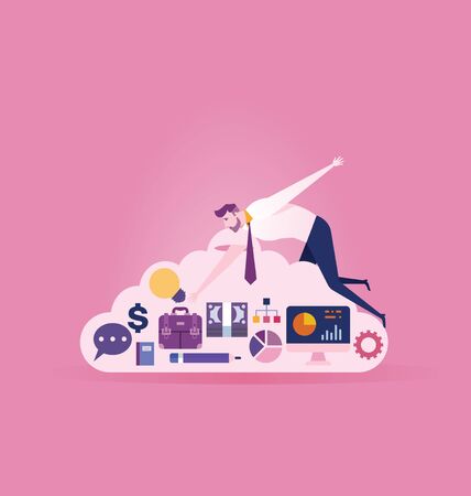 Businessman searching brain - Business concept vectorのイラスト素材