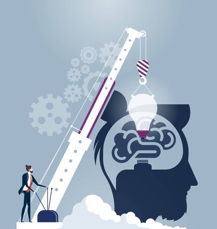 Creative brain idea concept vector - Business, creative, idea and innovation conceptのイラスト素材