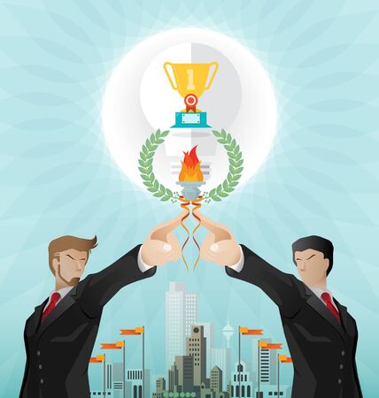 Teamwork for successful business concept Illustrationのイラスト素材