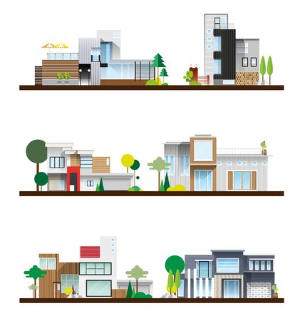 the useful modern home on a white backgroundのイラスト素材