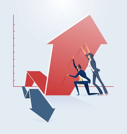 Business growth and success concept. Change of a directionのイラスト素材