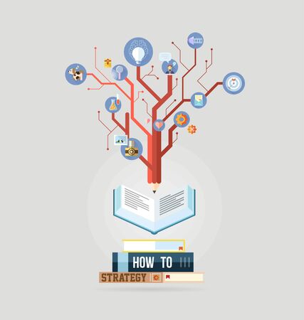 Business strategy plan concept idea with pencil tree ideaのイラスト素材