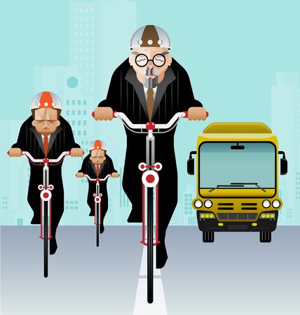 Businessman riding bicycle to work vectorのイラスト素材