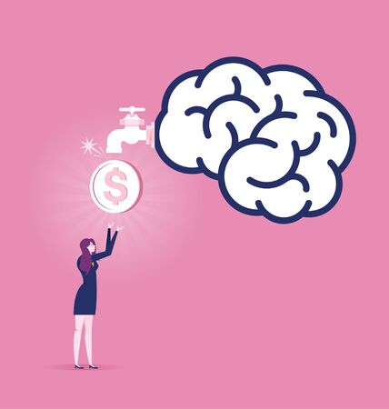Businesswoman Making money - Business concept vectorのイラスト素材