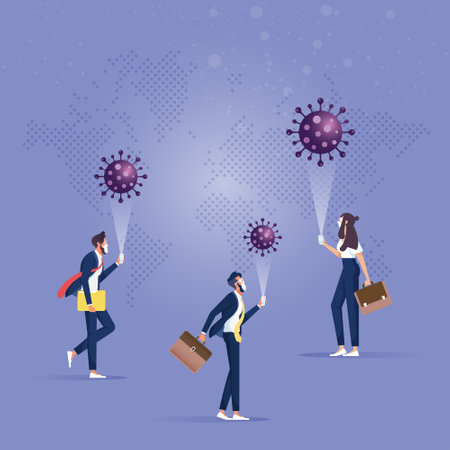 Coronavirus online news and tracking applications, Business company mobile phone for News update and tracking applications on mobile phoneのイラスト素材