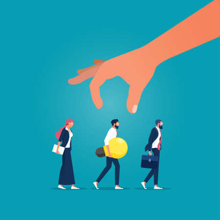 Businessman walking on chess piece up go to the success, opportunities, future, Concept of career development and progressのイラスト素材