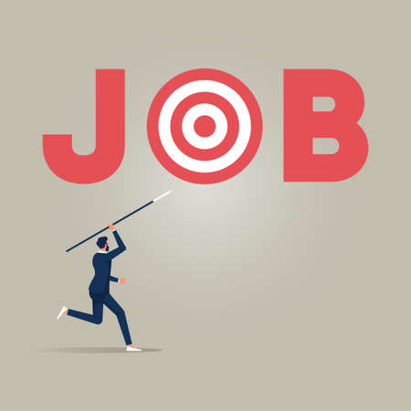 Business progress success challenge, Journey job target action career illustration, Focus Job - career counseling conceptのイラスト素材