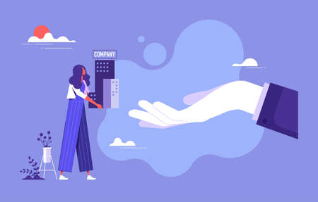 Buy out, transfer and acquisition of business, hand over the companyのイラスト素材