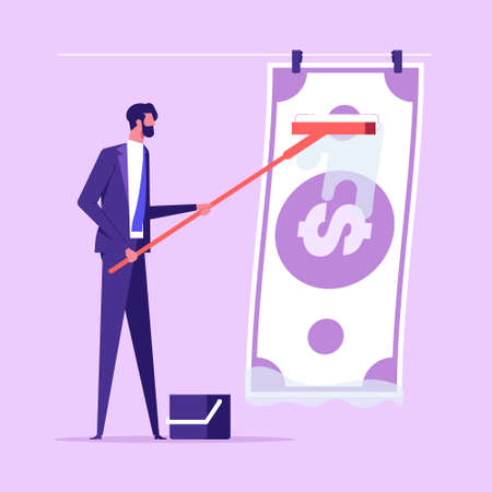 Concept of illegal money laundering honest earningsのイラスト素材