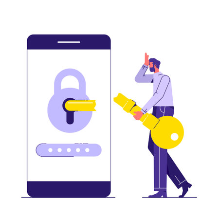 Forgot password, wrong password or key, access denied, protection and security system. a user with broken key is confused because he can't log into his account. login attempt failed. illustration concept designのイラスト素材