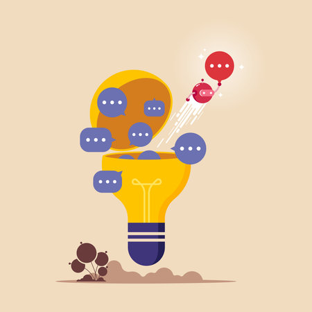 Smart robot thinking about new idea or solve problem, AI artificial intelligence technology to think and advice new idea, support and help, innovationのイラスト素材