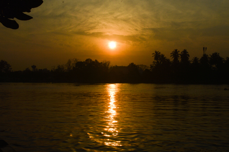 The sun was falling on the skyline.の写真素材