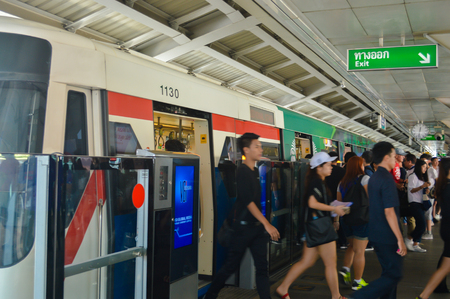 Rajadamri in Bangkok, Thailand: January 29, 2017 the Metro station BTS.のeditorial素材