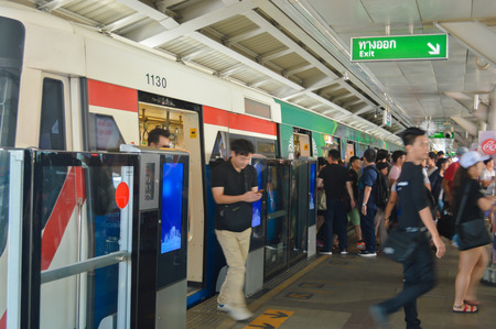 Rajadamri in Bangkok, Thailand: January 29, 2017 the Metro station BTS.のeditorial素材