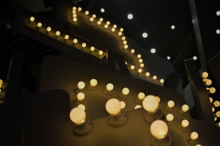 Light bulb in a dark place.の写真素材