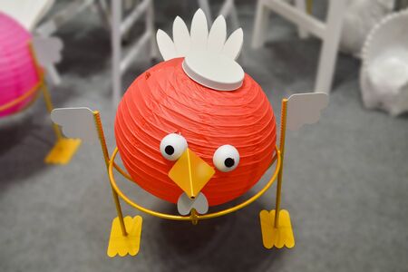 Chinese lanterns, bird modelの写真素材