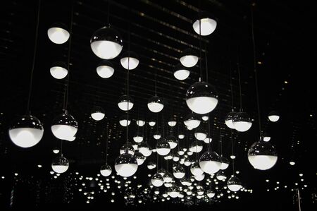 Light bulb in a dark place.の写真素材