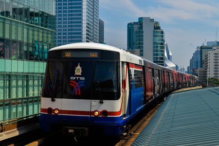 Rajadamri in Bangkok, Thailand: January 29, 2017 the Metro station BTS.のeditorial素材