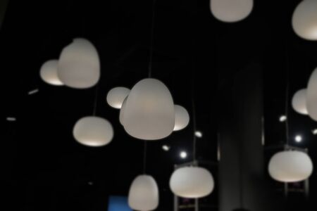 Light bulb in a dark place.の写真素材