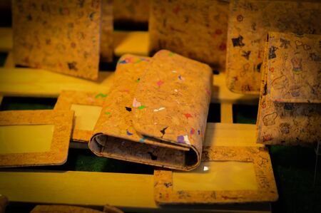 Handmade walletの写真素材