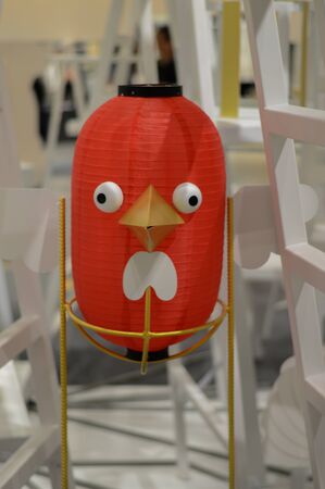 Chinese lanterns, bird modelの写真素材