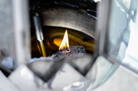 Flame in oil lamp