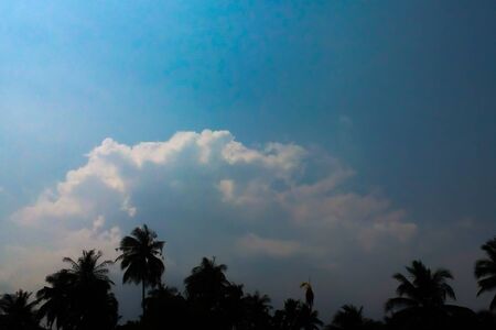 Blue sky with clouds backgroundsの写真素材