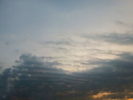 Dark Sky,Light shining, sunset, 
The sky is darkの写真素材